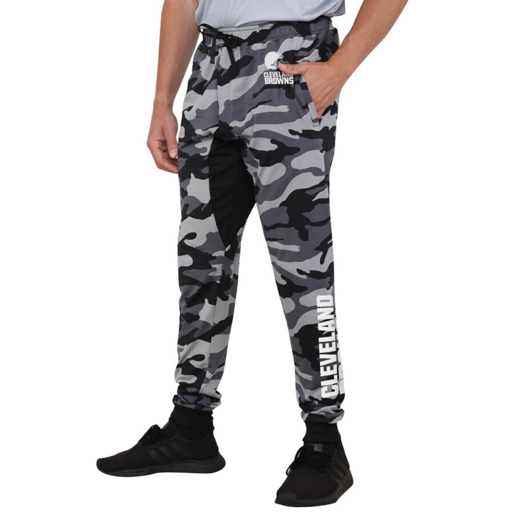 NWT Men's FOCO Cleveland Browns Black & Gray Camo Joggers Pants~Large~$70